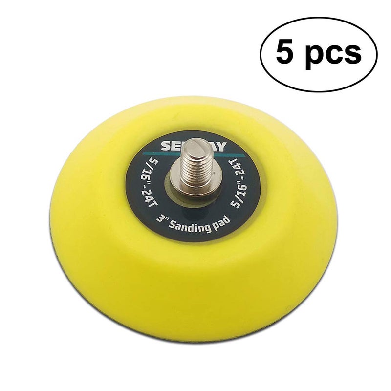 SENRAY 3-Inch Dual-Action Hook & Loop Fastener Flexible Backing Plate, 5/16"-24 Threads Polishing Pad - 5 PCS Set - Image 3